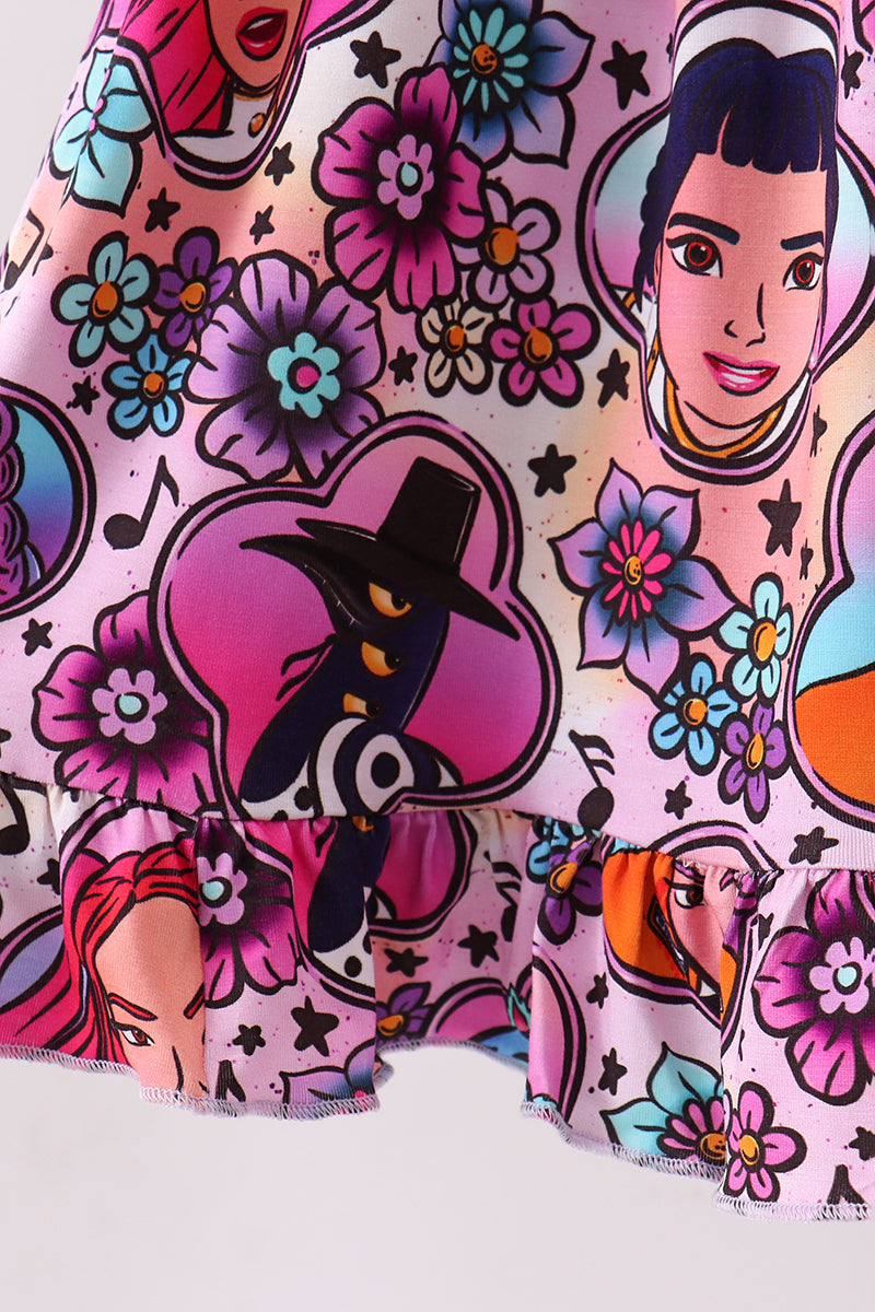 Purple character bamboo dress